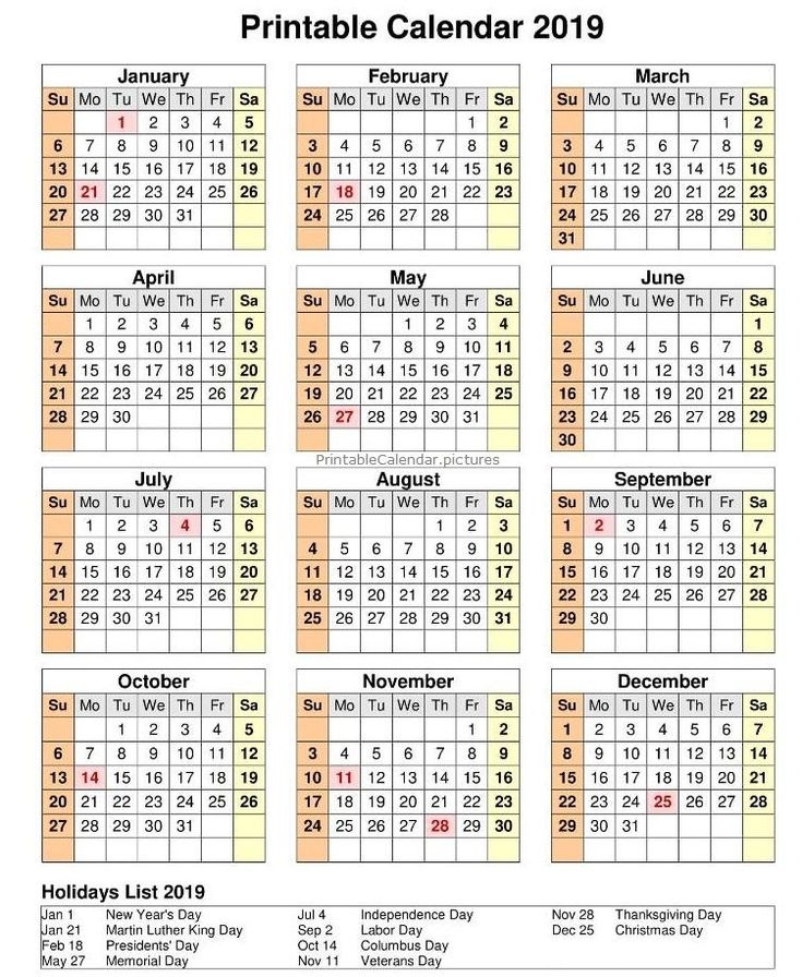 12 Month One Page Calendar - Free Printable 12 Month Calendar 2024-2025
