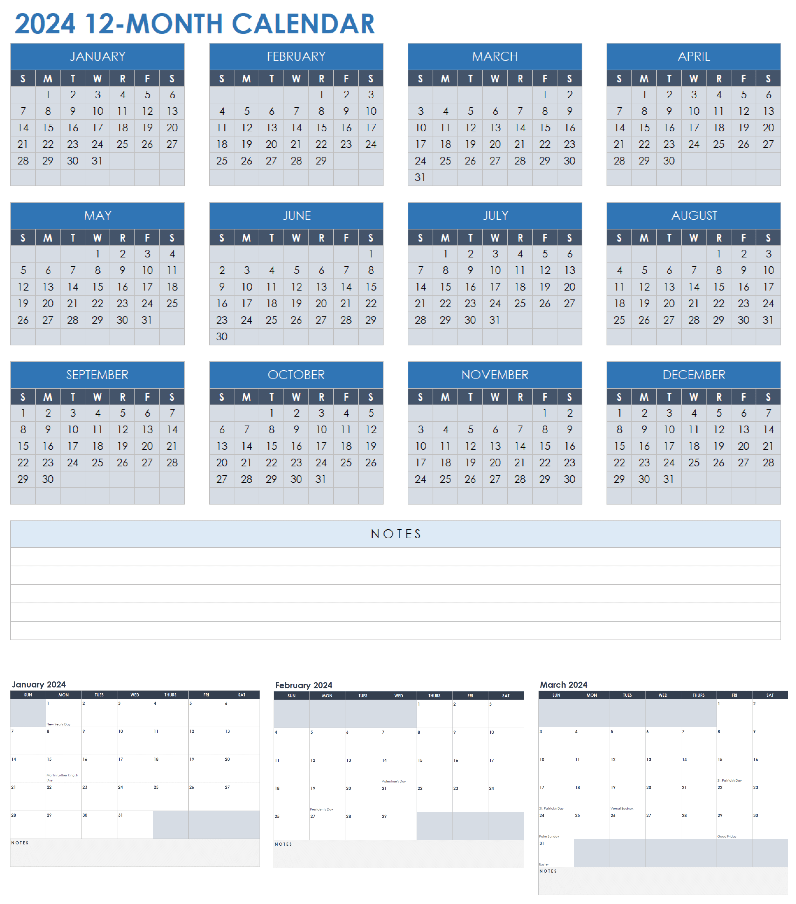 15 Free 2024 Monthly Calendar Templates | Smartsheet inside Free Printable Calendar 2024 Printable Calendar