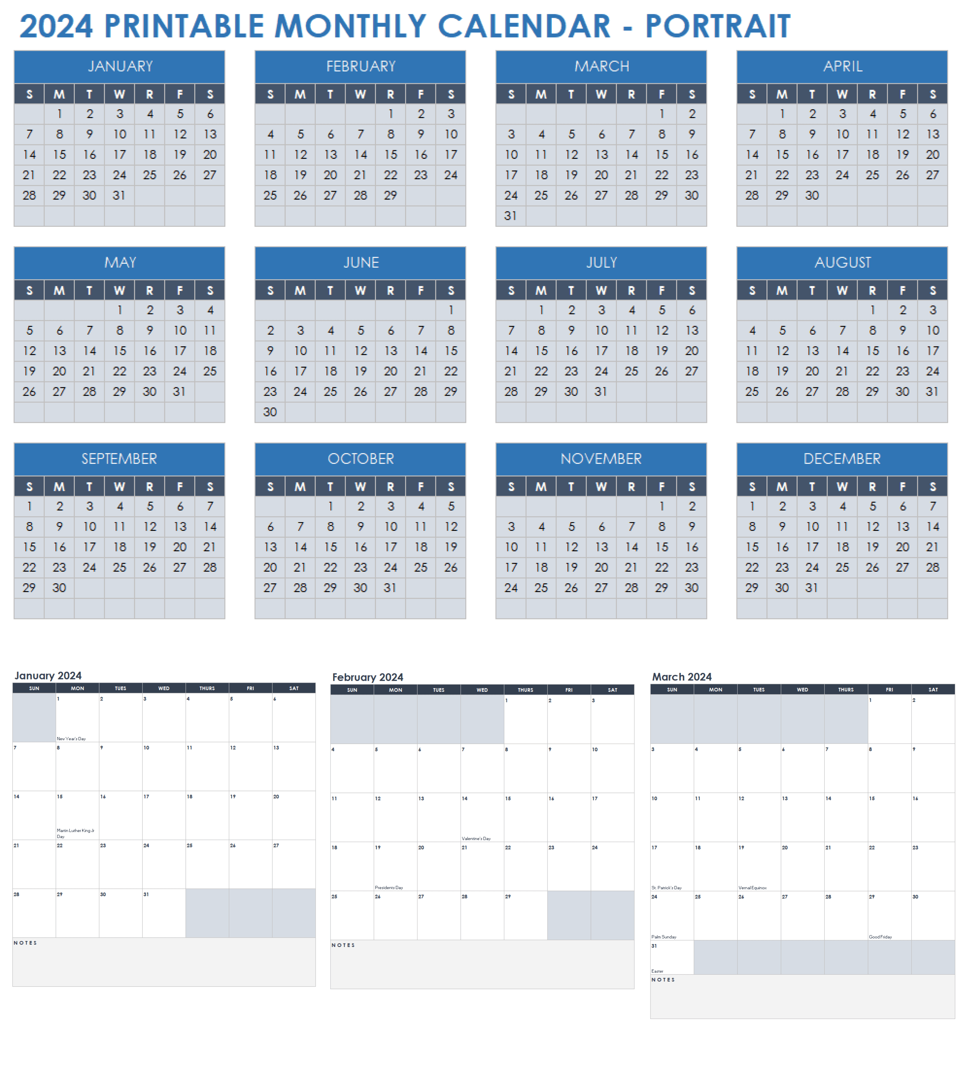 15 Free 2024 Monthly Calendar Templates | Smartsheet with regard to Free Printable Calendar 2024 In Word