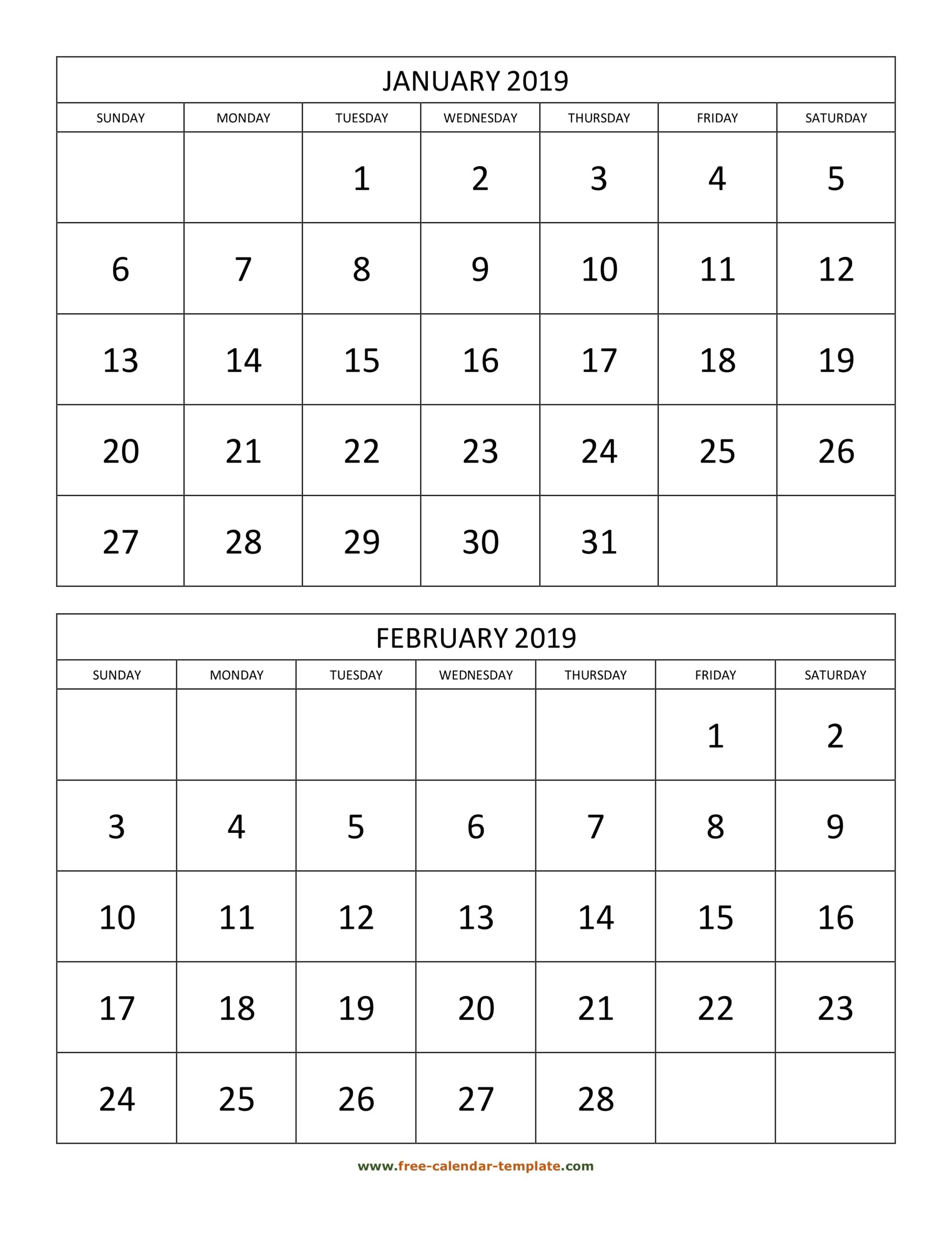 2 Month Printable Calendar - Free Printable 2024 Calendar 2 Months Per Page