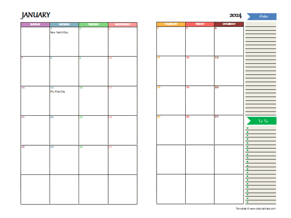 2 Page Calendar Per Month Printable 2024 Cally Corette - Free Printable 2 Page Calendar 2024
