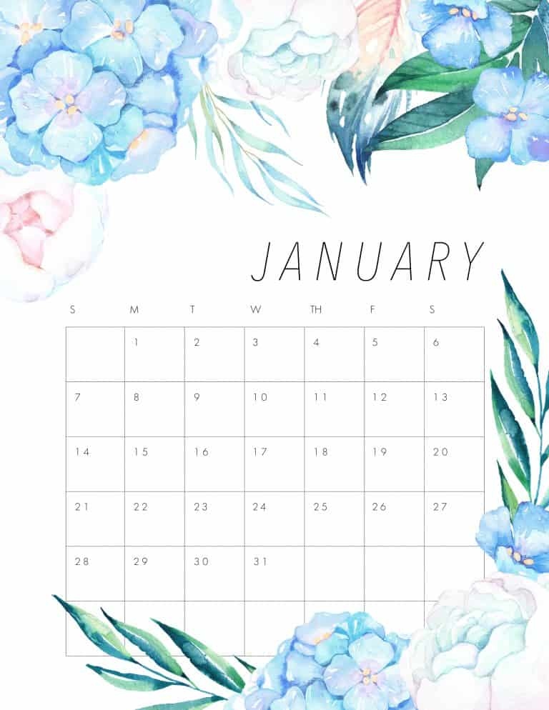 20 Free Printable Calendars YesMissy - Free Printable 2024 Calendar Floral