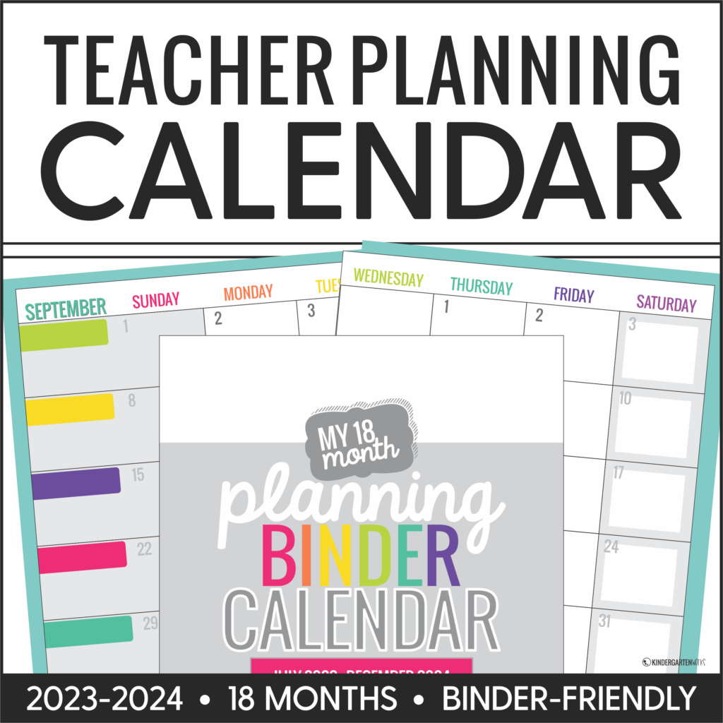 2023-2024 Teacher Planning Calendar Template – Kindergartenworks within Free Printable Calendar 2024 For Teachers