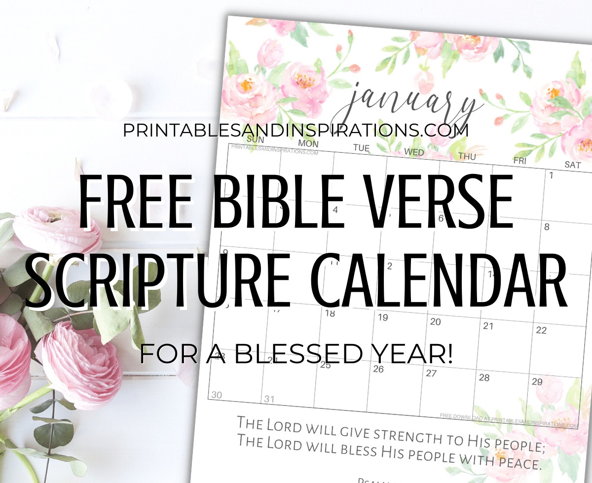 2023 Bible Verse Calendar Free Printable Printables And Inspirations - Free Printable 2024 Calendar With Bible Verses