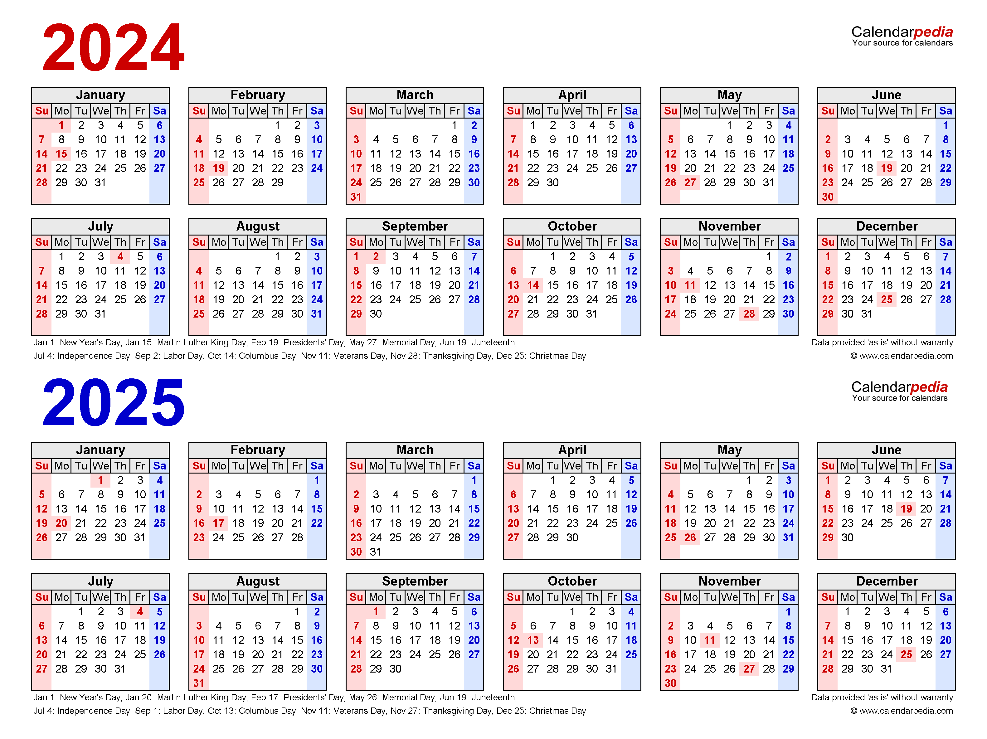 2024 And 2025 Calendar Printable Audra Candide - Free Printable 2024 And 2025 Calendar With Holidays