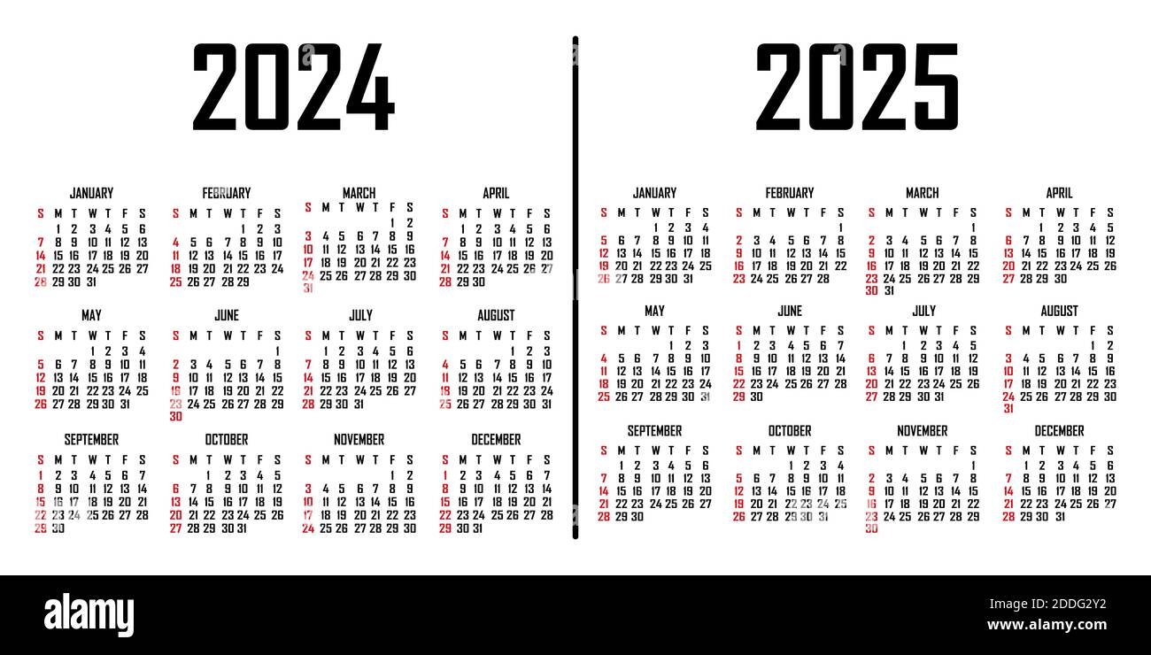 2024 And 2025 Stock Vector Images - Alamy with Free Printable Calendar 2024-2025 Cute Vertical