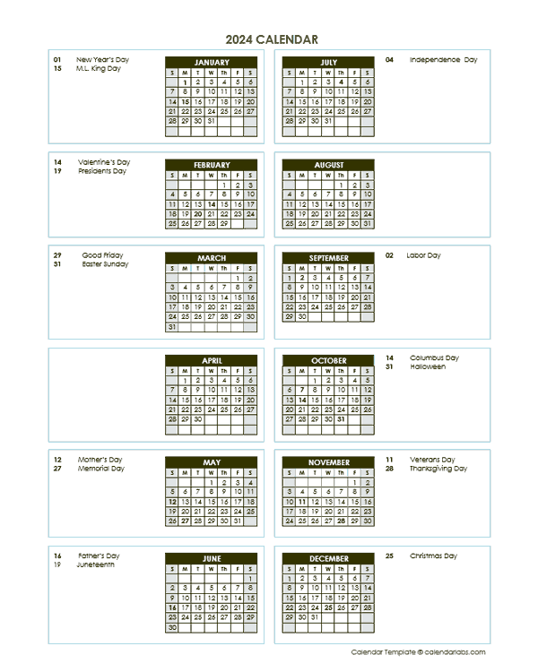 2024 Annual Calendar Vertical Template Free Printable Templates | Free Printable 2024 Vertical Tiiny Calendar