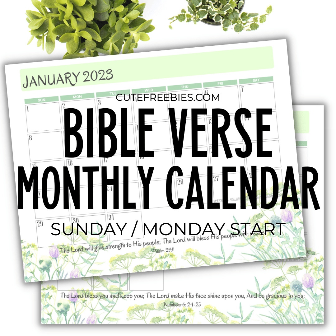 2024 Bible Verse Calendar Free Printable - Cute Freebies For You throughout Free Printable Calendar 2024 With Scripture