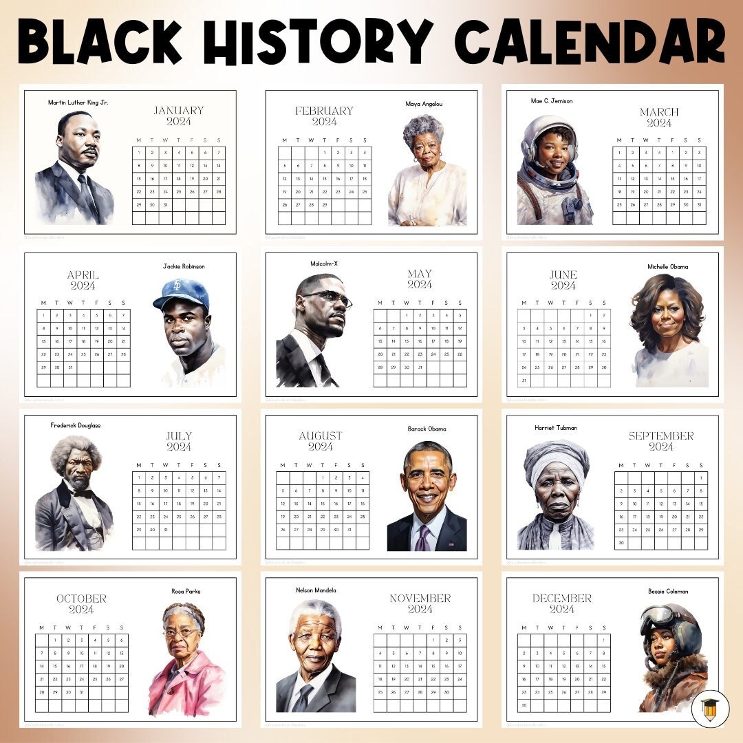 2024 Black History Calendar Bulletin Board Display Black History regarding Free Printable Black History Calendar 2024