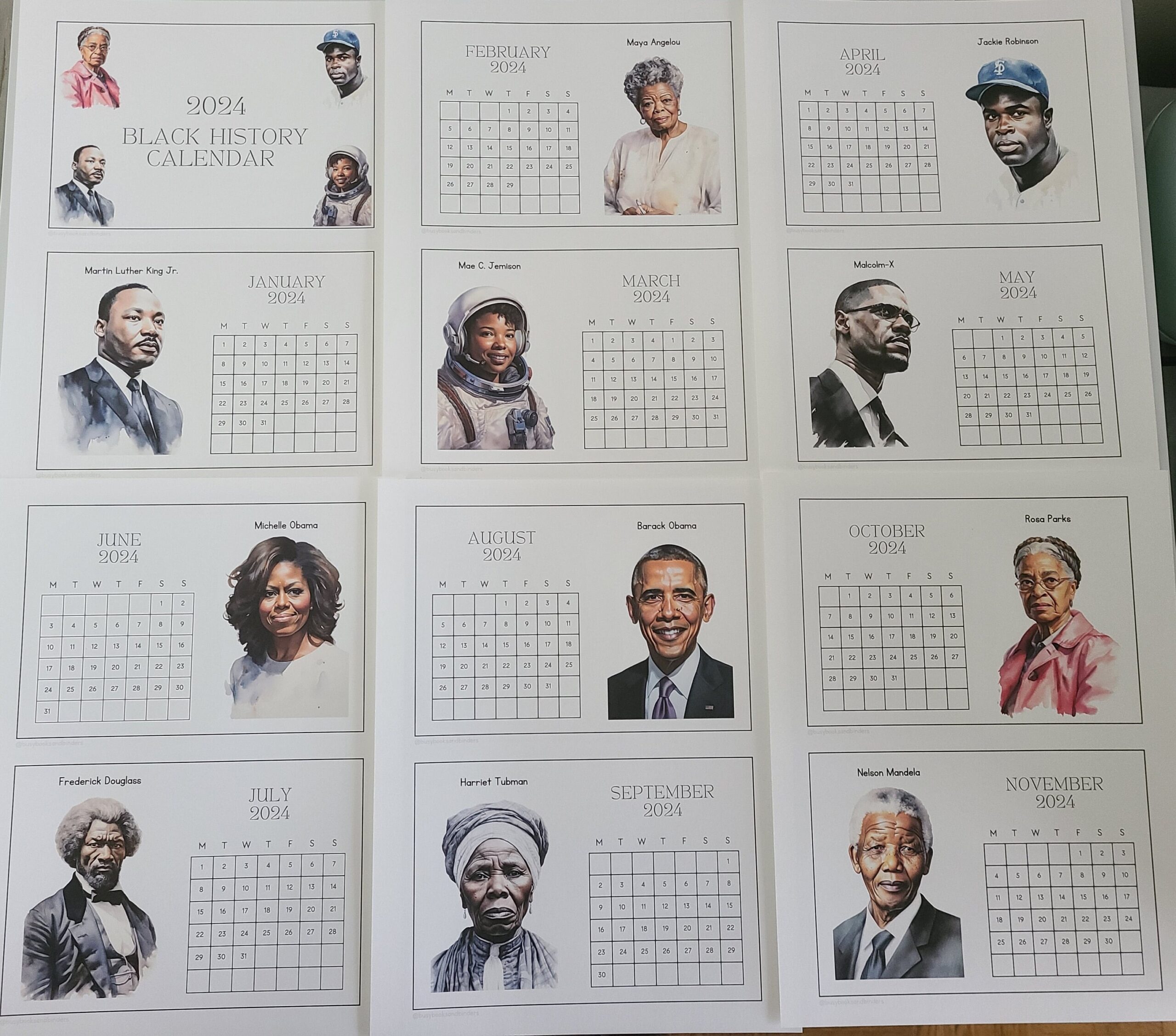 2024 Black History Calendar Bulletin Board Display Black History within Free Printable Black History Calendar 2024