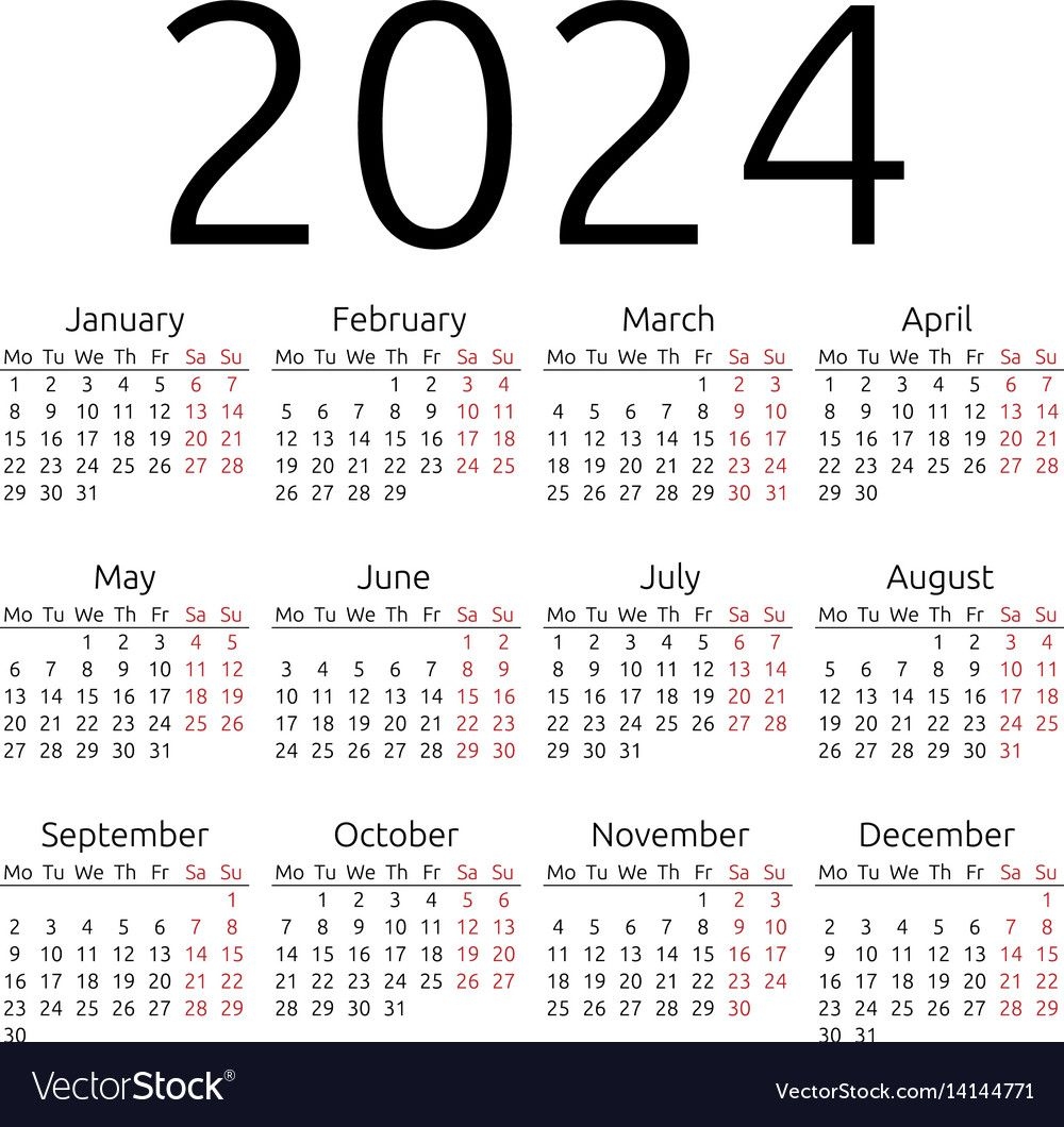 2024 Calendar At A Glance 2024 Calendar Printable - Free Printable 2024 At A Glance Calendar