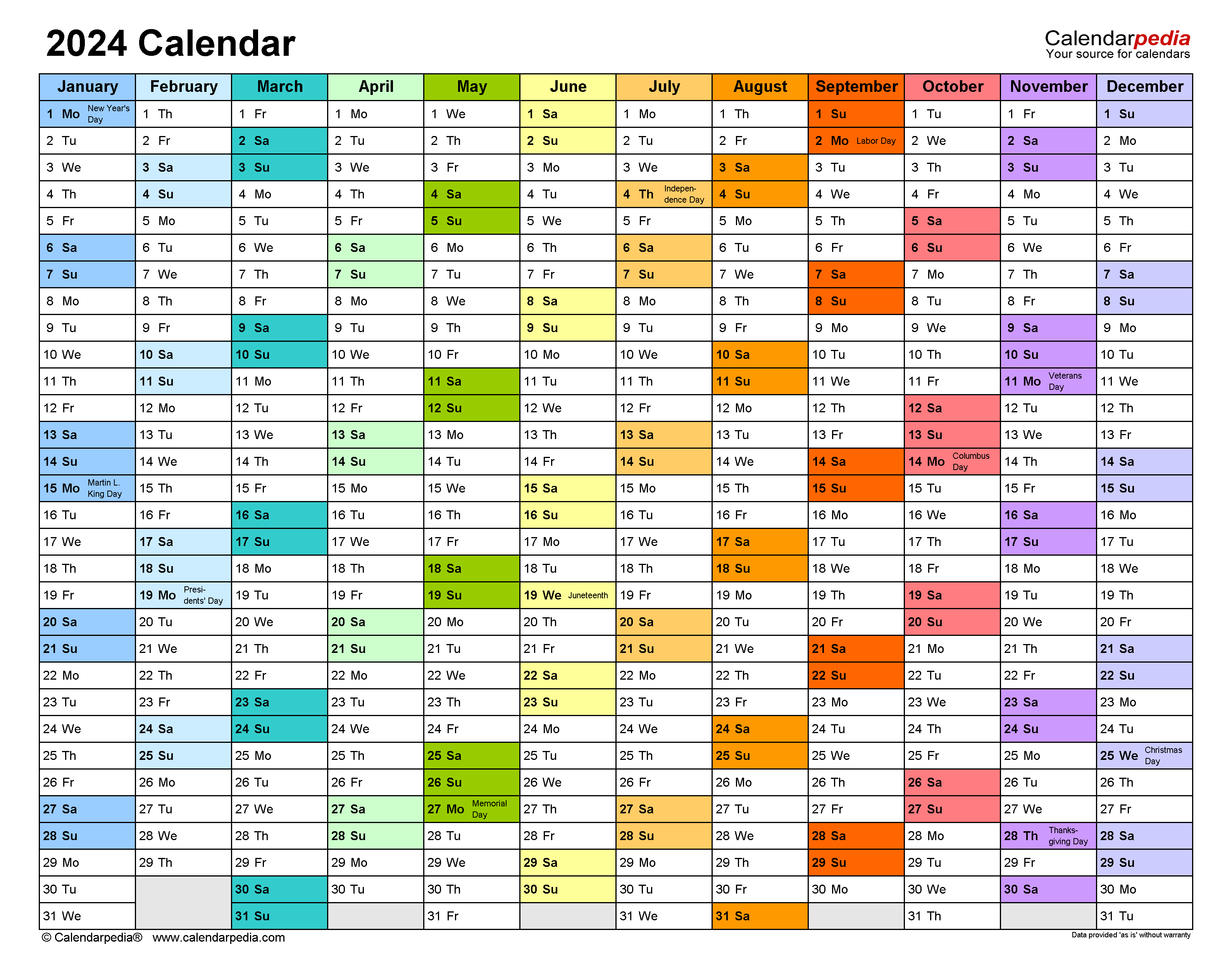 2024 Calendar - Free Printable Excel Templates - Calendarpedia with Free Printable Calendar 2024 In Excel