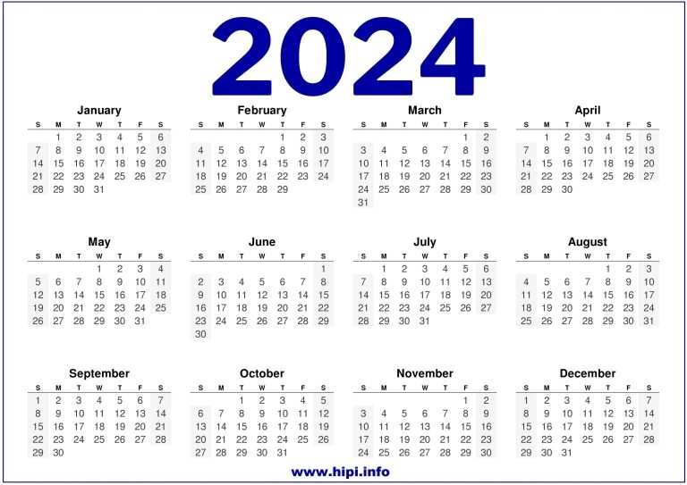 2024 Calendar In A4 Size Printable Note Book 2024 CALENDAR PRINTABLE - Free Printable A4 Calendar 2024