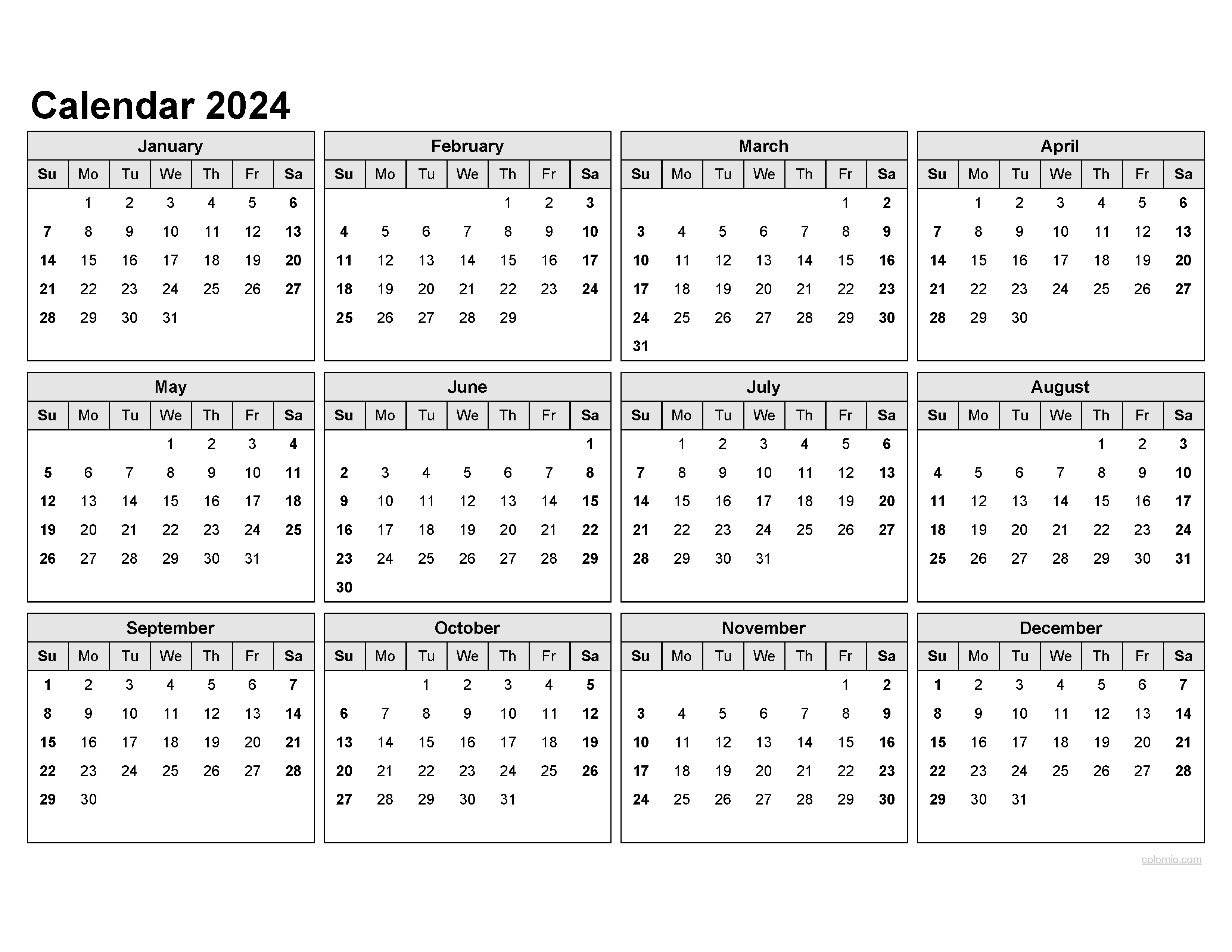 2024 Calendar, Monthly Calendars, With Calendar Maker ✓ Pdf with Free Printable Calendar 2024 Time And Date