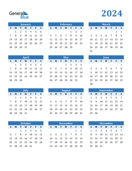 2024 Calendar PDF Word Excel | Free Printable 5x7 2024 Calendar