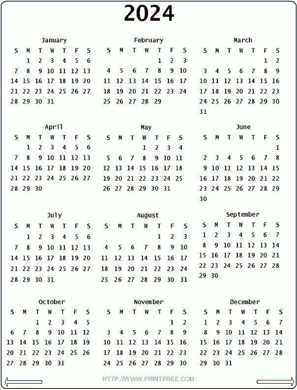 2024 Calendar Pdf Word Excel Monthly Calendar 2024 With Notes - Free Printable Calendar 2024 Waterproof Paper