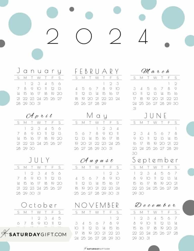 2024 Calendar Printable Cute Free 2024 Yearly Calendar Templates 2024 | Free Printable 2024 Calendar Pinterest
