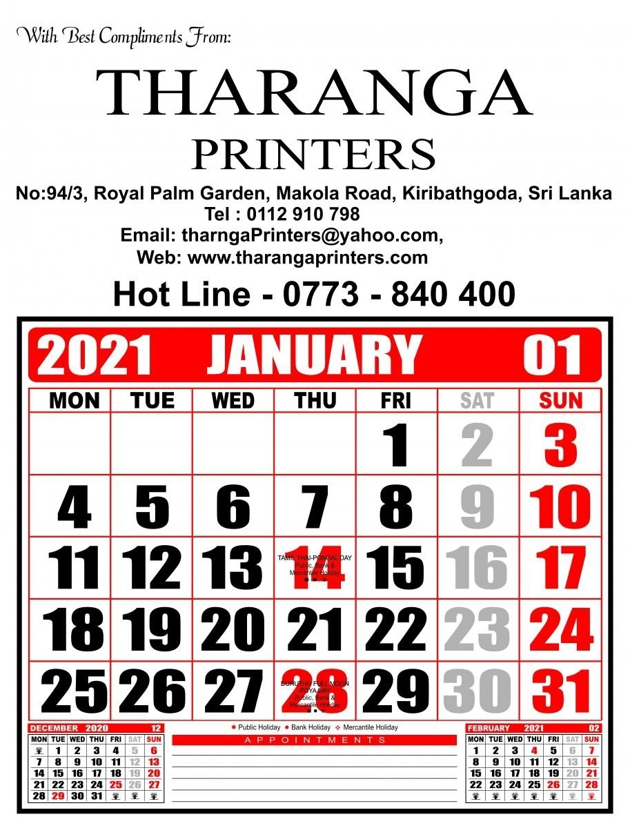 2024 Calendar Sri Lanka With Holidays Best Amazing Incredible January - Free Printable 2024 Calendar With Holidays Sri Lanka