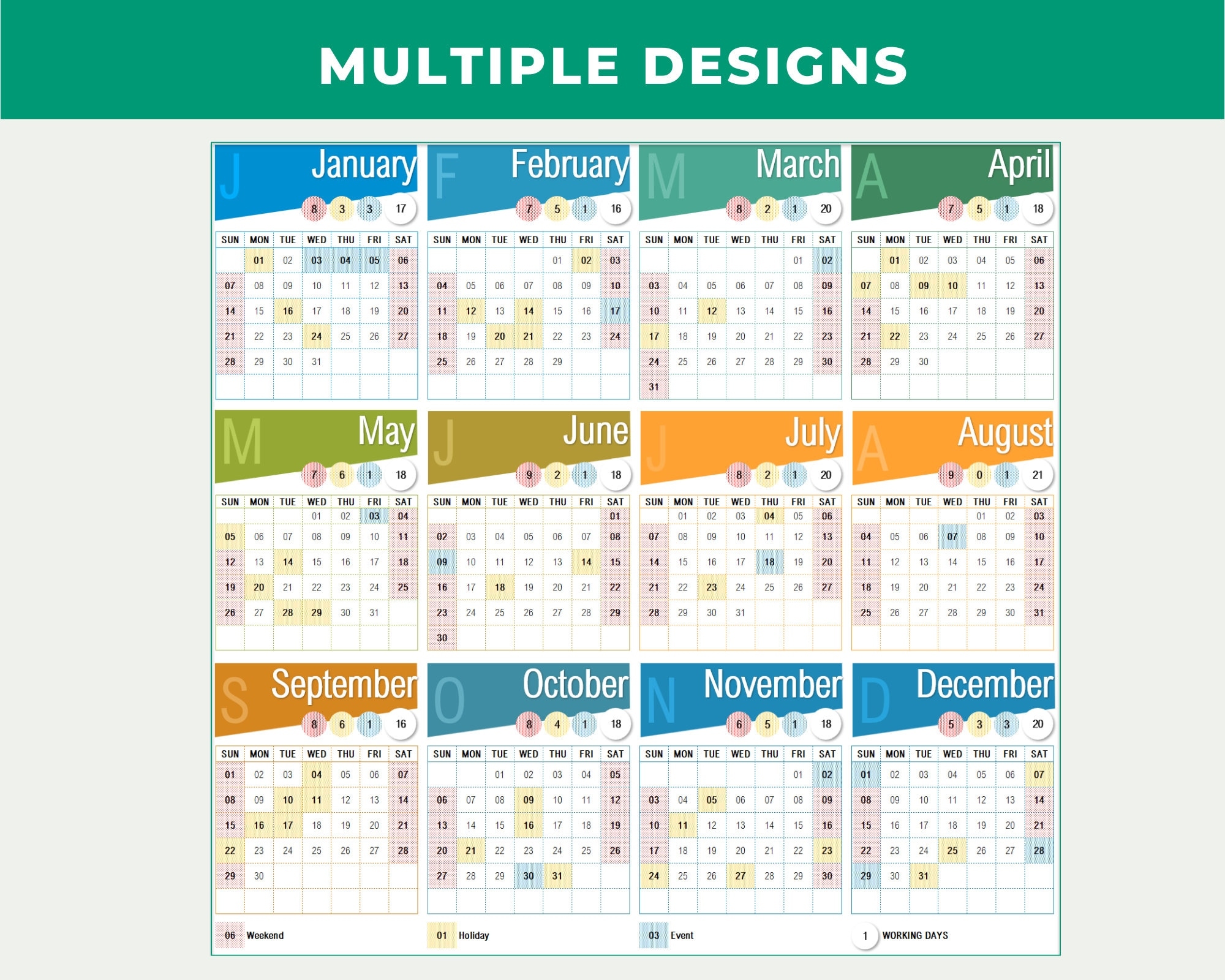 2024 Calendar Template Excel Spreadsheet 24 Designs Calendar - Etsy throughout Free Printable Calendar 2024 In Excel