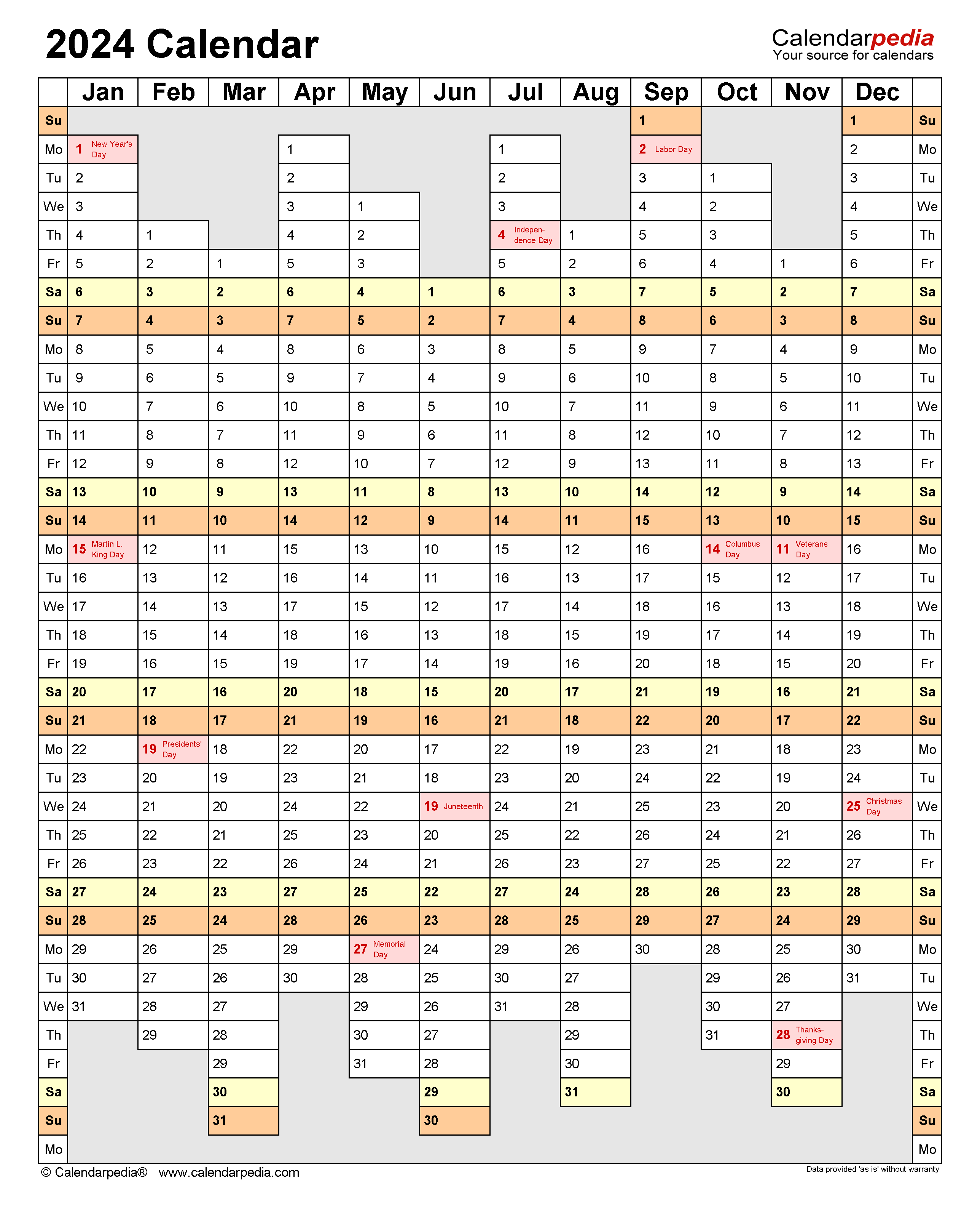 2024 Calendar Templates And Images 2024 Calendar Free Printable Excel - Free Printable 2024 Calendar Excel