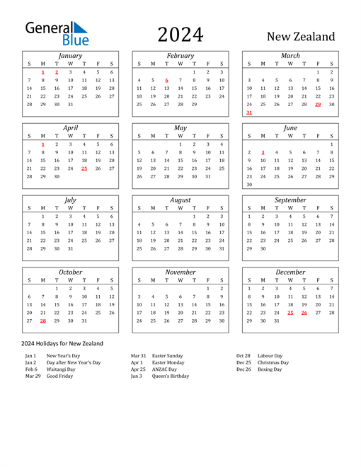 2024 Calendar With Holidays Nz Printable Free 2024 CALENDAR PRINTABLE | Free Printable 2024 Calendar With Holidays Nz