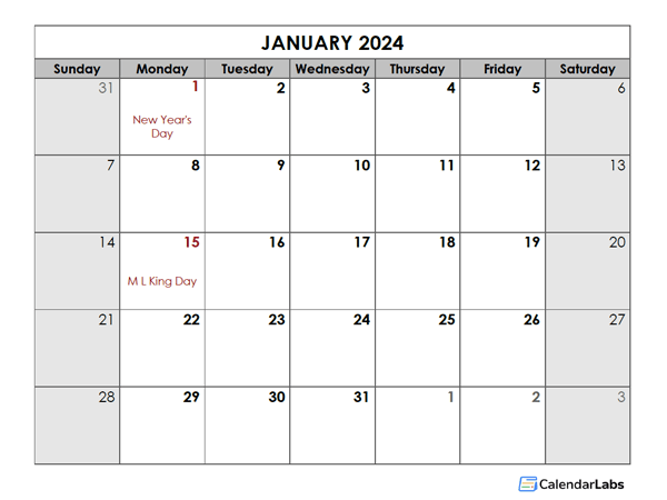 2024 Calendar With Holidays Printable Word Document Brynn Corabel - Free Printable 12 Month Calendar Template 2024