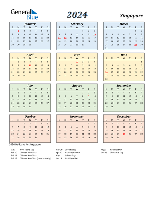 2024 Calendar With Week Numbers Printable Singapore 2024 CALENDAR - Free Printable 2024 Calendar With Holidays Singapore