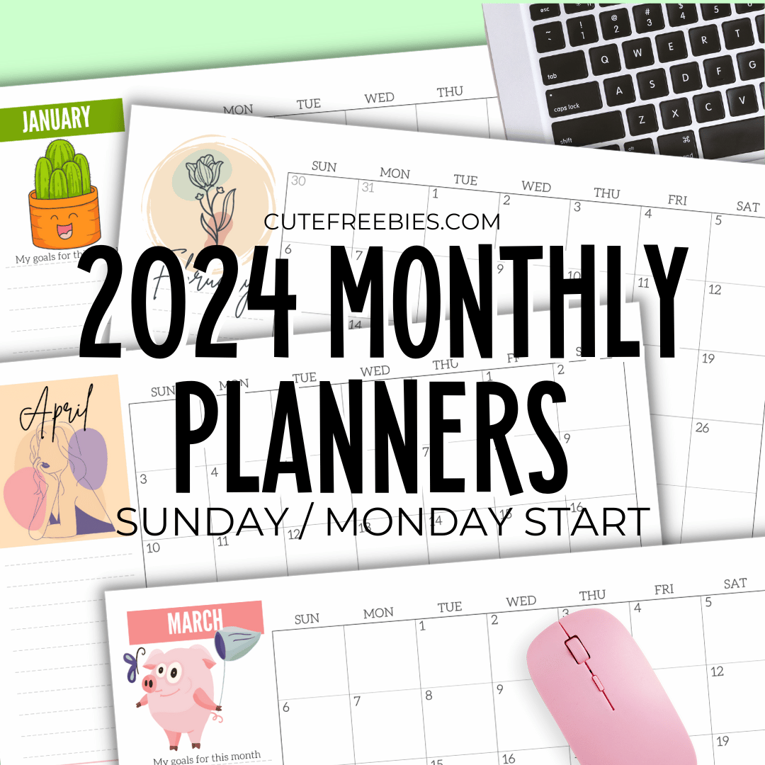 2024 Cute Monthly Planner Templates – Free Printable - Cute intended for Free Printable August 2024 Monthly Calendar No Chrome Extensions