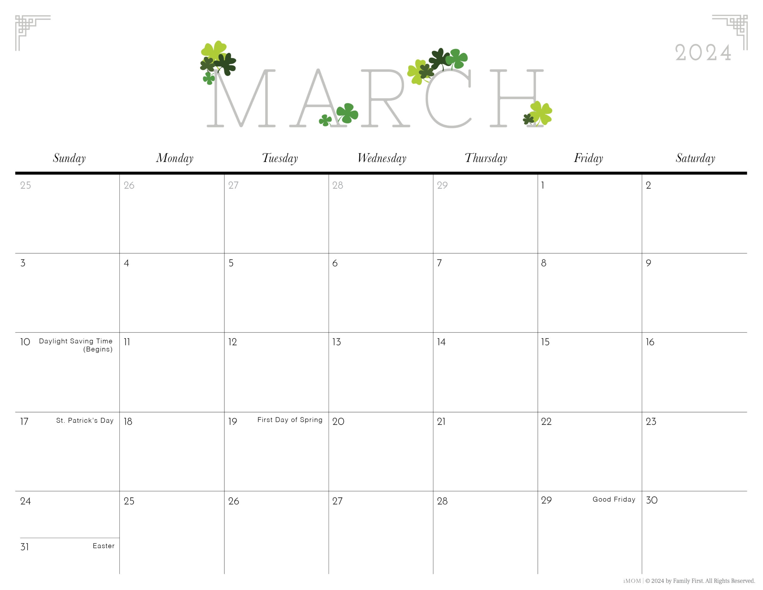 2024 Cute Printable Calendars For Moms - Imom with Free Printable Calendar 20241
