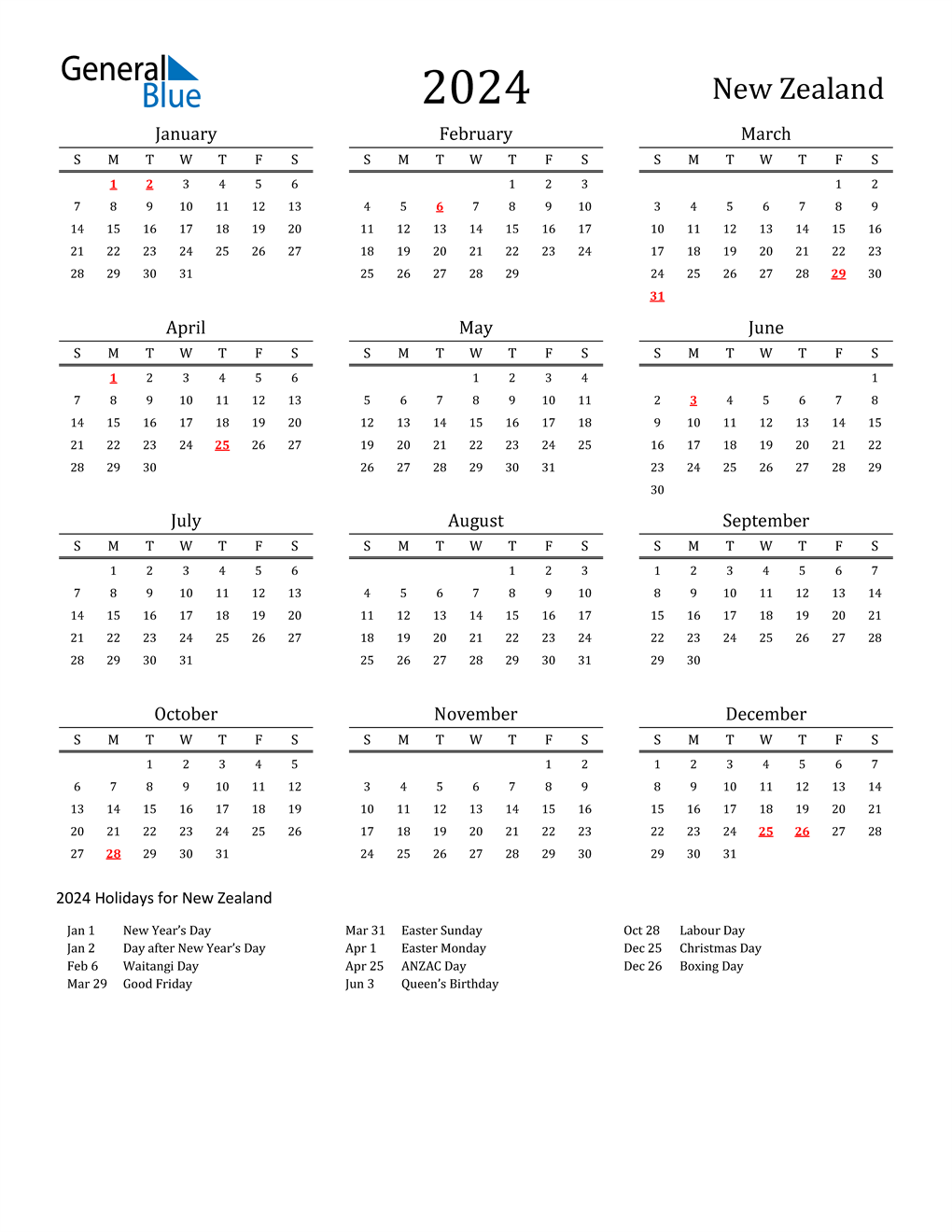 2024 Fillable Calendar With Holidays Top The Best List Of Printable - Free Printable 2024 Calendar With Holidays Nz