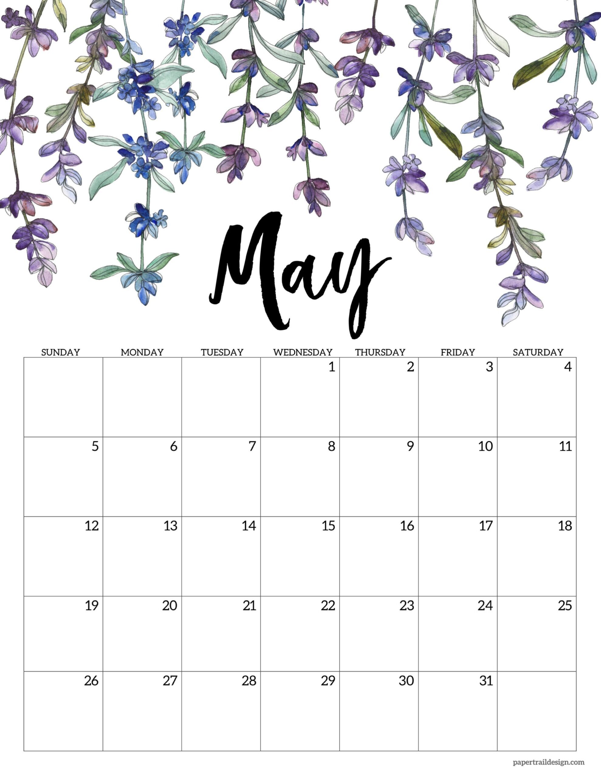 2024 Free Printable Calendar - Floral - Paper Trail Design within Free Printable Calendar 2024 Paper Trail Design
