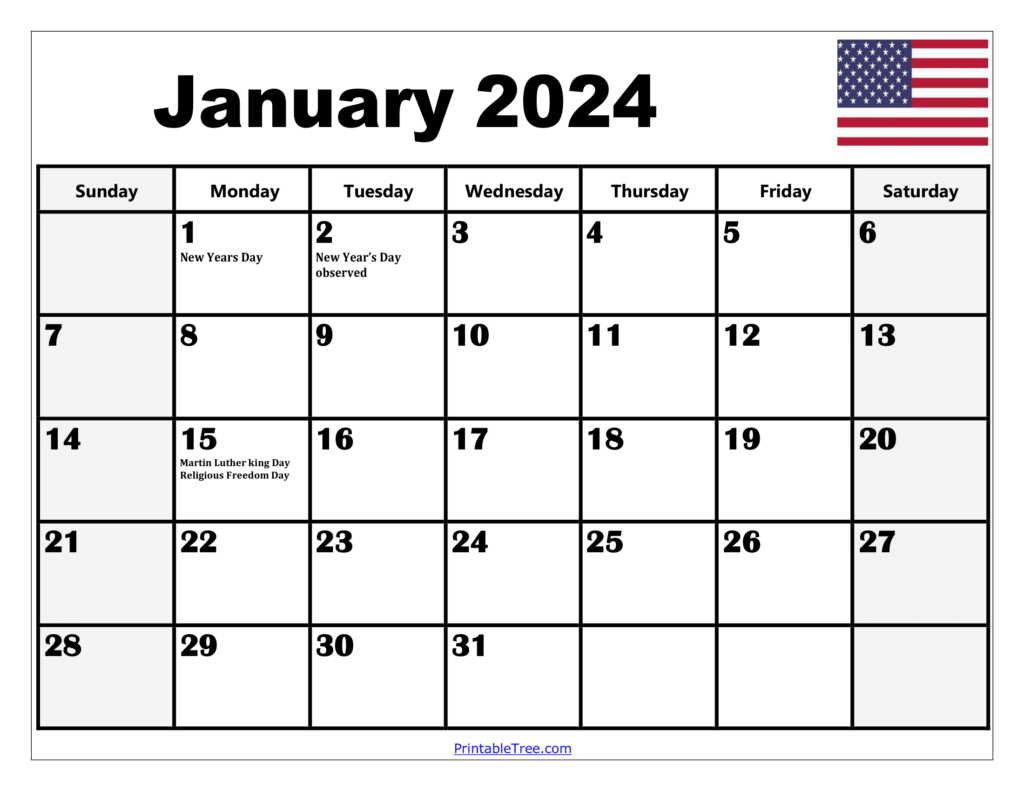 Free Printable 2024 Monthly Calendar With Holidays And Pictures ...