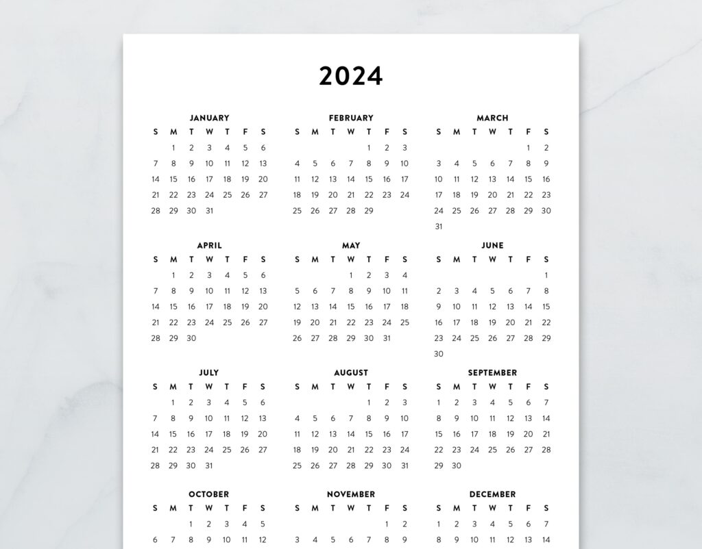 Free Printable 2024 Calendar Letter Size | Printable Calendar