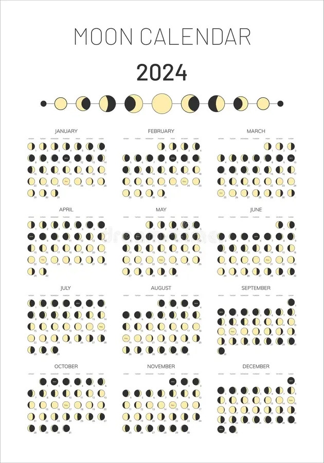 2024 Moon Phase Calendar New Full Lunar Calendar - Free Printable 2024 Calendar With Moon Phases