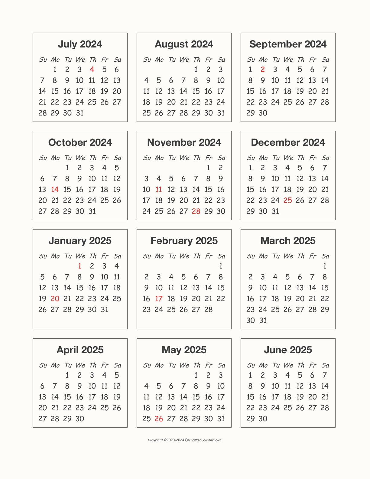 2024 Printable Calendar One Page New Awasome Incredible Calendar 2024 - Free Printable 2024 And 2025 Academic Calendar Printable
