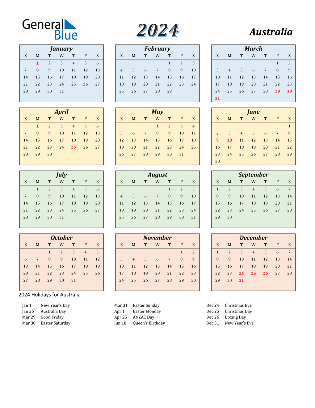 2024 Printable Calendar With Holidays 2024 Holidays Calendar 2024 - Free Printable 2024 Calendar With Holidays South Australia