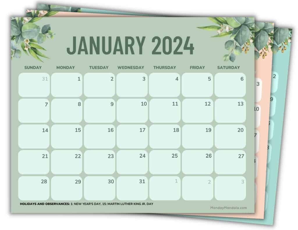 2024 Printable Calendars (56 Free Pdf Printables) intended for Free Printable Calendar 2024 Aesthetic