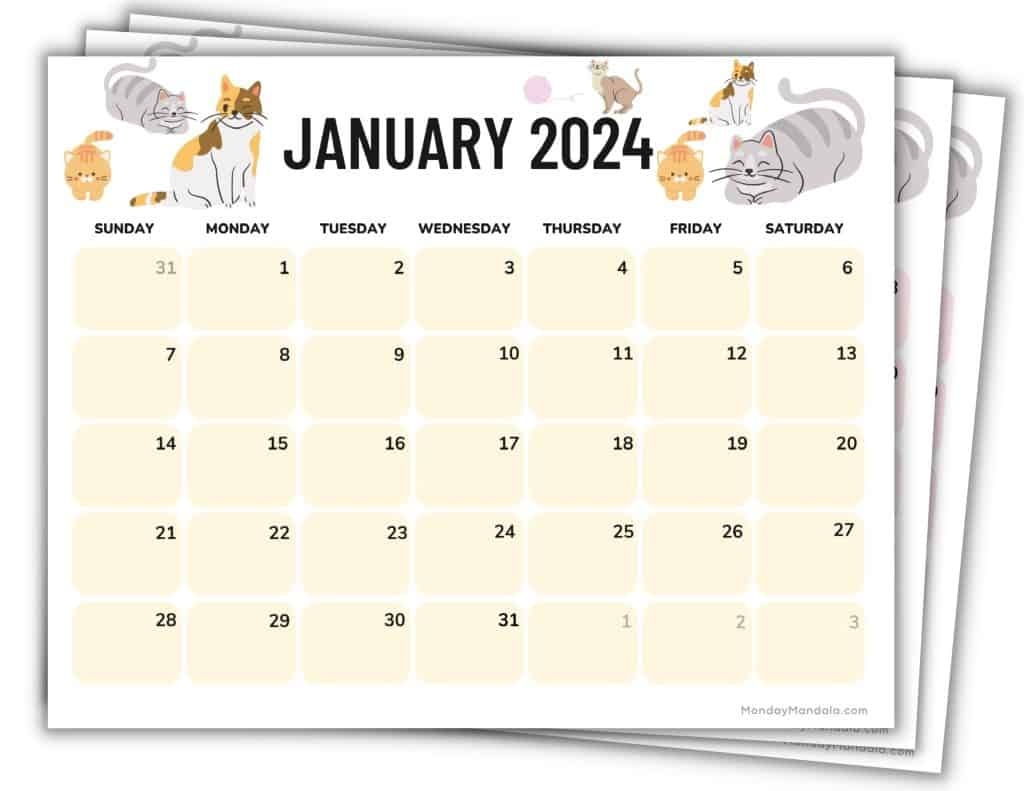 2024 Printable Calendars (56 Free Pdf Printables) throughout Free Printable Baby Calendar 2024