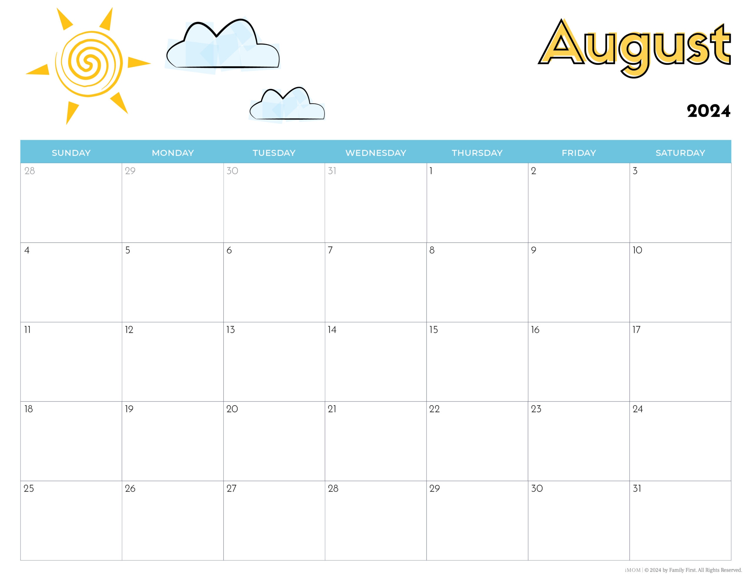 2024 Printable Calendars For Kids - Imom intended for Free Printable Calendar 2024 For Preschoolers