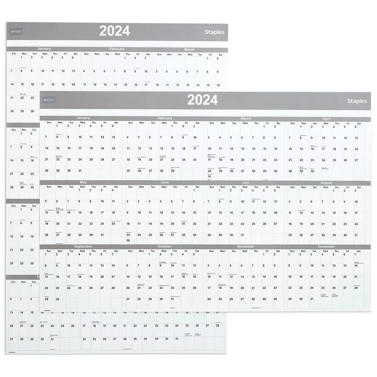 2024 Staples 48&amp;quot; X 32&amp;quot; Dry Erase Wall Calendar Gray/White (St58450 pertaining to Free Printable Bic Calendar 2024