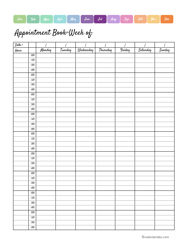 2024 Weekly Appointment Calendar Printable Free Printable Templates - Free Printable Appointment Calendar January 2024