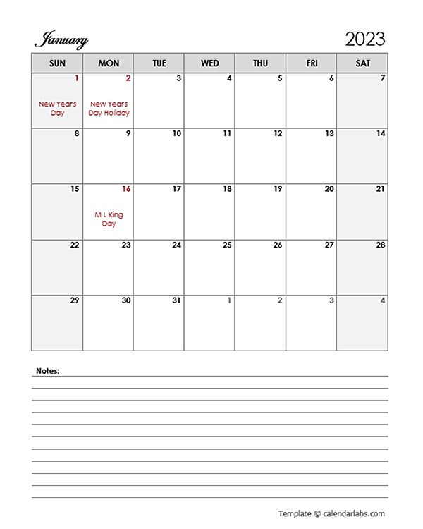 2024 Word Calendar Template With Notes Free Printable Templates | Free Printable 2024 Monthly Calendar Template Word