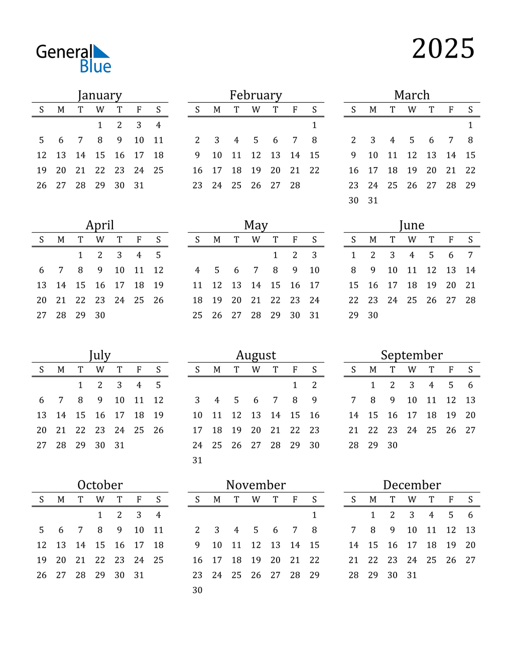 2025 Calendar PDF Word Excel - Free Printable 2024-2025 Calendar Template Word