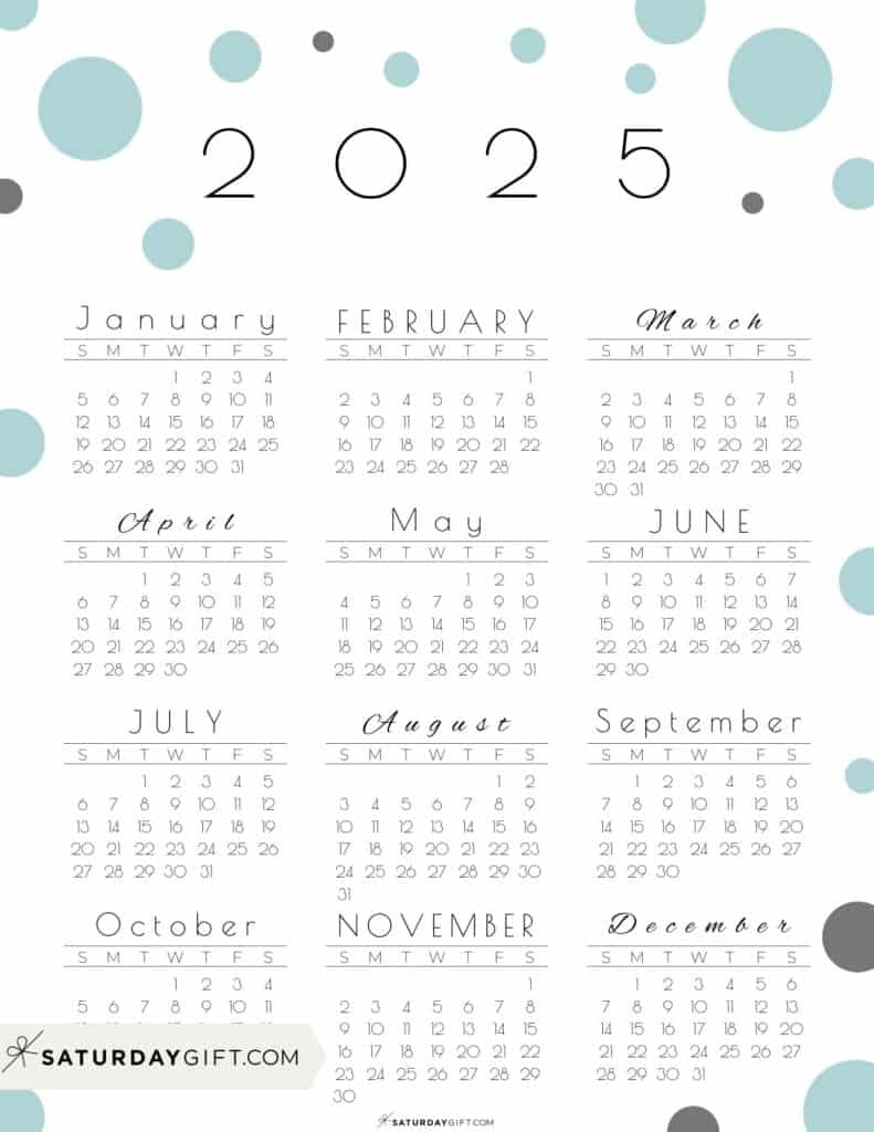 2025 Calendar Printable - 18 Cute &amp;amp; Free 2025 Yearly Calendar with Free Printable Calendar 2024-2025 Cute Vertical