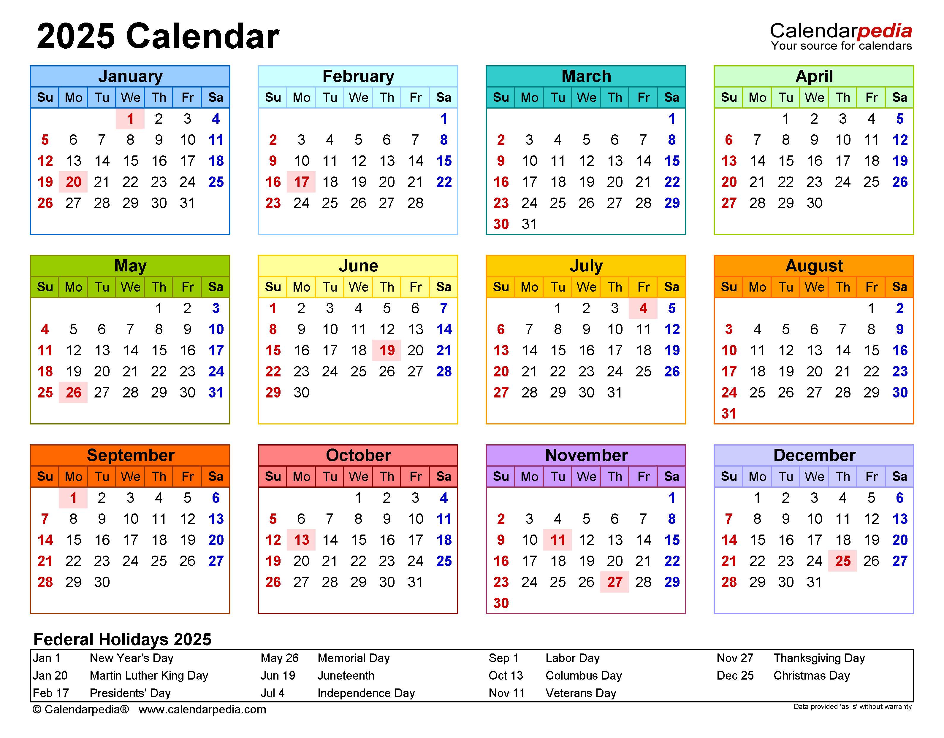 2025 Calendar Printable Pdf 2024 CALENDAR PRINTABLE - Free Printable 2024 Calendar 2025 W Holidays