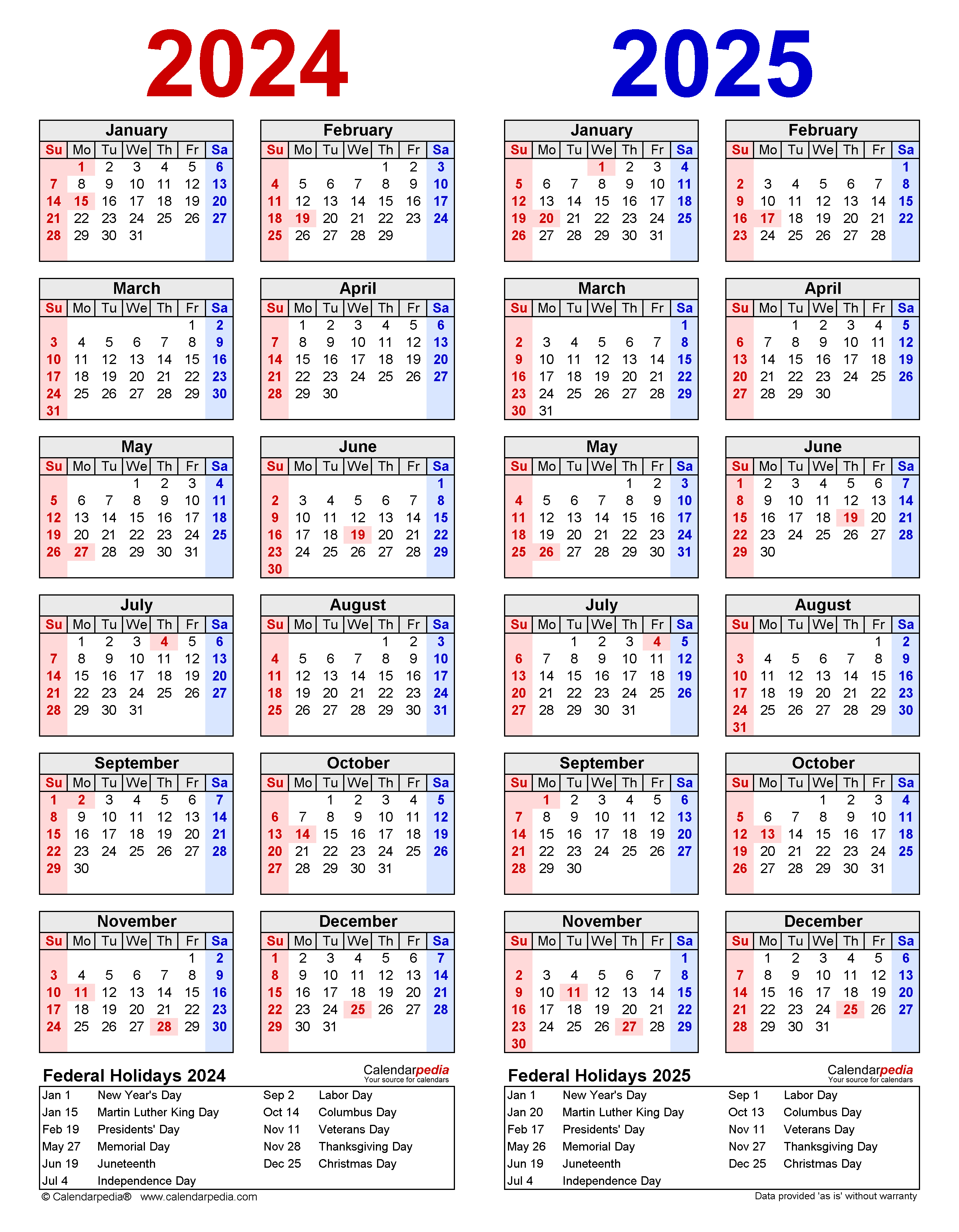 2025 Year Calendar - Free Printable 2024 And 2025 Calendar Planner