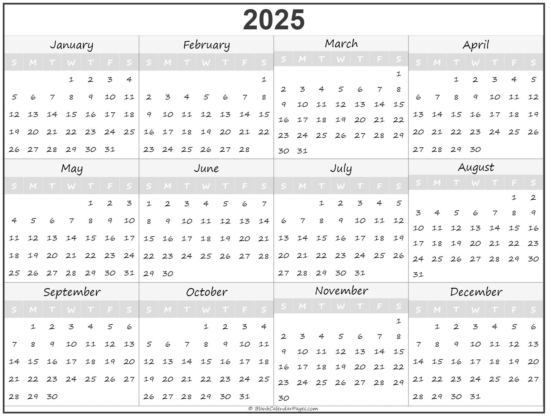 2025 Year Calendar Yearly Printable - Free Printable 2024/2025 Calendar
