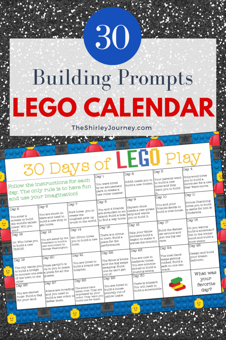 30 Days Of Lego Play - Free Printable Calendar - The Shirley Journey intended for Free Printable Calendar 2024 Lego