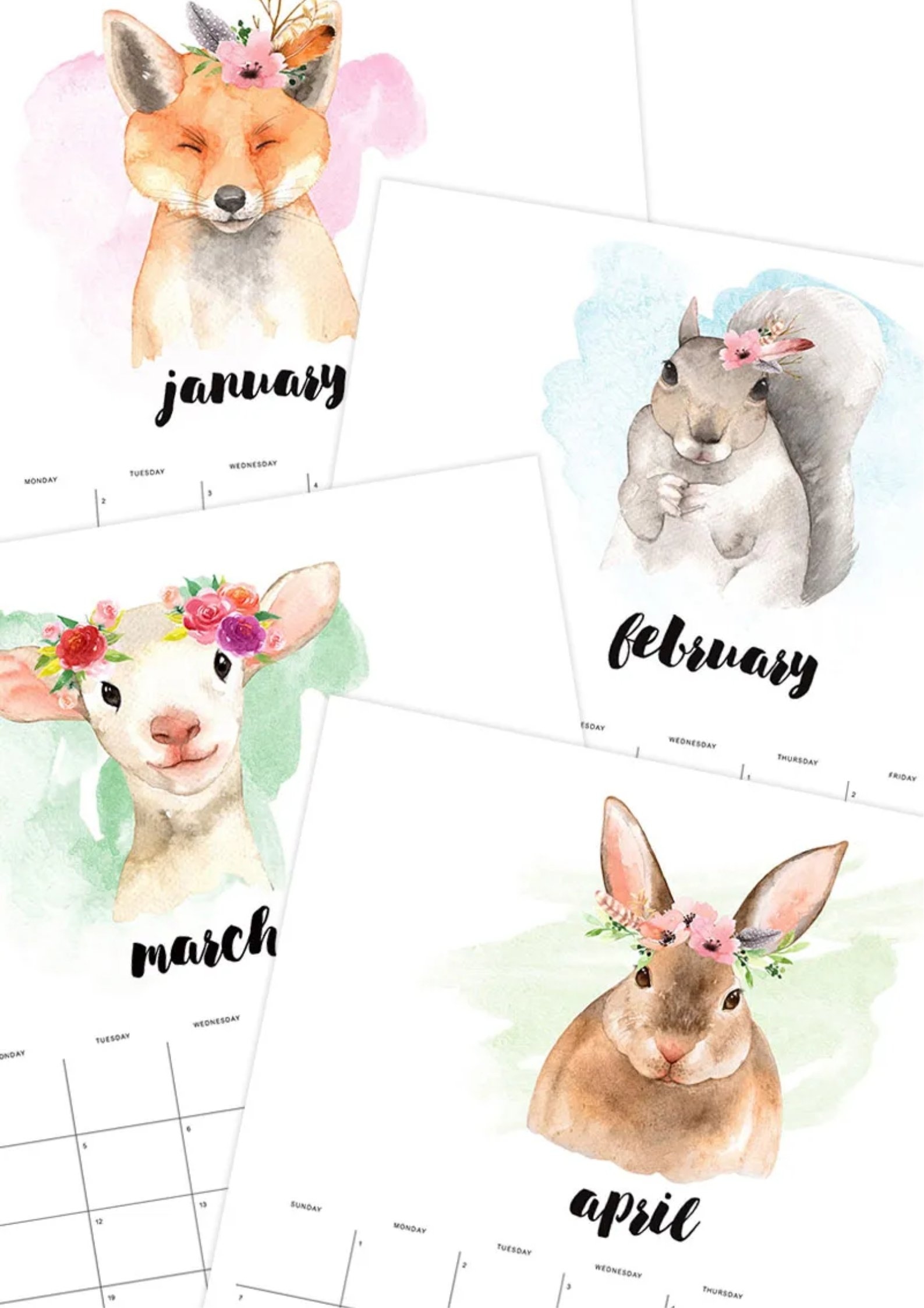 30+ Free Printable Calendars 2024 — Gathering Beauty in Free Printable Animal Calendar 2024