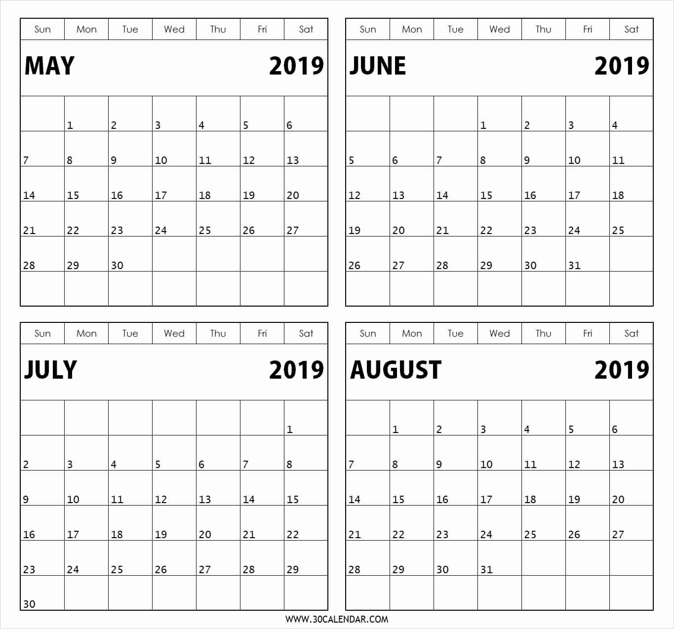 4 Month Printable Calendar Printable Templates - Free Printable 2024 Calendar 4 Months Per Page